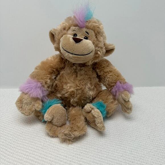 Webkinz Mohawk Monkey Ganz Plush HM623 Brown Blue Stuffed Animal Discontinued - Picture 1 of 5